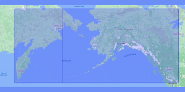 Spatial coverage of the Northern North Pacific Regional Climatology.