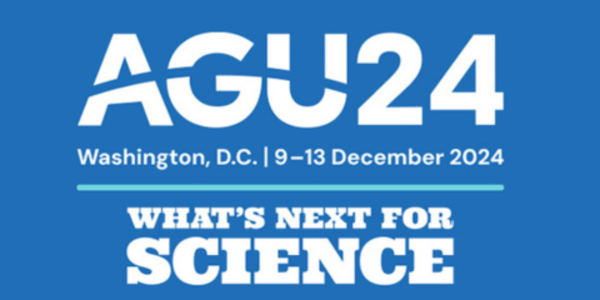 Alt text: Text “AGU24 Washington, D.C. 9-13 December 2024 What’s Next for Science 