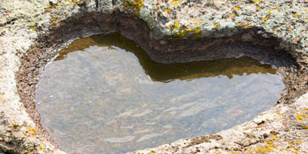 Photo of a heart carved into rock courtesy of iStock
