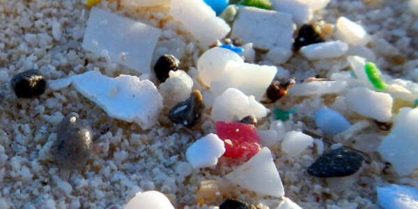 Microplastics on a beach