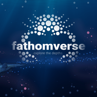 Alt text: Graphic depicting the bottom of the ocean with different deep sea creatures like starfish and jellyfish. In the center is the FathomVerse logo, with the phrase “explore the depths” underneath.