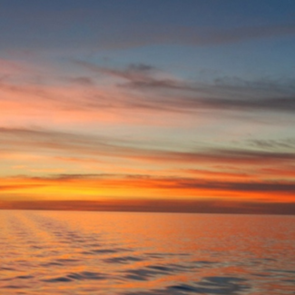 A colorful sunset on the Celebes Sea.