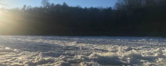 Picture of frozen French Broad River in Asheville, NC, by NOAA/NCEI, Greg Hammer. Picture of frozen French Broad River in Asheville, NC, by NOAA/NCEI, Greg Hammer.