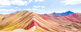 Panoramic view of Rainbow Mountain at Vinicunca Mount in Peru. Panoramic view of Rainbow Mountain at Vinicunca Mount in Peru.