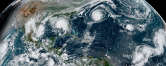 Picture of five named tropical systems in the Atlantic on September 14, 2020 Picture of five named tropical systems in the Atlantic on September 14, 2020