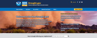 Graphic introducing the redesigned Drought.gov Graphic introducing the redesigned Drought.gov