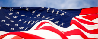 Photo of an American flag in the sky Photo of an American flag in the sky