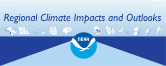 Graphic with NOAA logo in the center and the outlines of 11 different regions and subregions of the United States above it. Banner text says, “Regional Climate Impacts and Outlooks”. Note that two recent regions will soon be added to the graphic, which are the Gulf Coast region and the Prairies and High Plains region. Graphic with NOAA logo in the center and the outlines of 11 different regions and subregions of the United States above it. Banner text says, “Regional Climate Impacts and Outlooks”. Note that two recent regions will soon be added to the graphic, which are the Gulf Coast region and the Prairies and High Plains region.