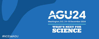 Participating in the 2024 AGU Annual Meeting Alt text: Text “AGU24 Washington, D.C. 9-13 December 2024 What’s Next for Science #NCEIatAGU”